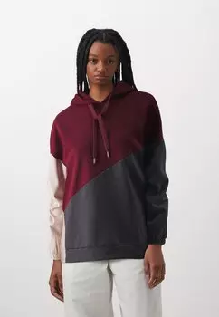 Толстовка Onlbella String Hood ONLY, цвет cabernet/dark grey melange/rose smoke