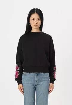 Толстовка ONLCALLIE O NECK EMBROIDERY ONLY, черный