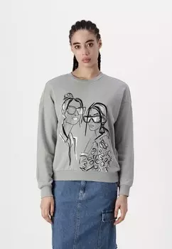 Толстовка ONLSILLE LADIES O-NECK BOX ONLY, серый