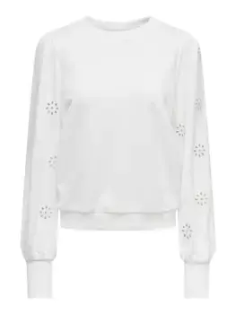 Толстовка ONLY "ONLFEMME L/S PUFF EMBROIDERY UB SWT", цвет Cloud Dancer