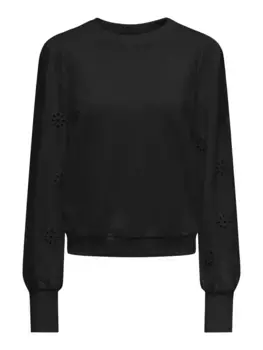 Толстовка ONLY "ONLFEMME L/S PUFF EMBROIDERY UB SWT", черный