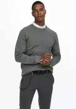 Толстовка ONLY & SONS "ONSCERES CREW NECK NOOS", цвет Castor Gray