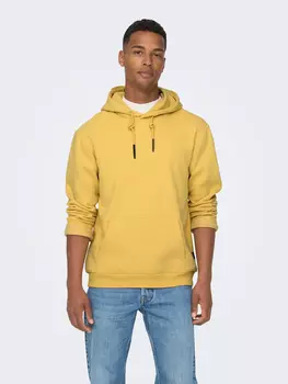 Толстовка ONLY Weicher Kapuzen Pullover Basic Hoodie ONSCERES, желтый
