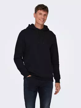 Толстовка ONLY Weicher Kapuzen Pullover Basic Hoodie ONSCERES, черный