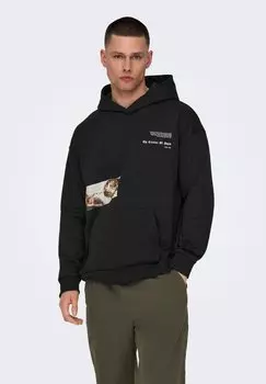 Толстовка ONSAPOH LIFE HOODIE Only & Sons, цвет black