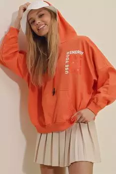 Толстовка - Оранжевый - Oversize Trend Alaat Stili, оранжевый