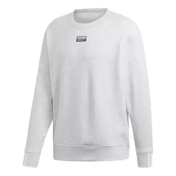 Толстовка originals logo round neck pullover gray Adidas, серый