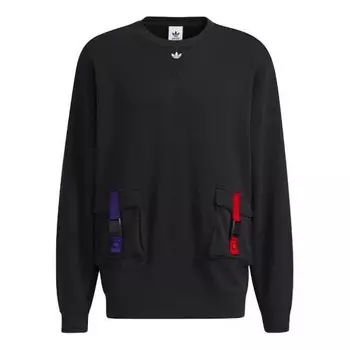 Толстовка originals series cny crew casual sports round neck pullover black Adidas, черный