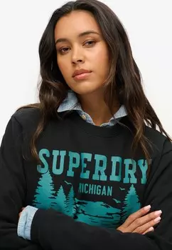 Толстовка OUTDOORS GRAPHIC CREW Superdry, черный
