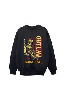 Толстовка Outlaw с потертостями The Book Of Boba Fett Star Wars, черный