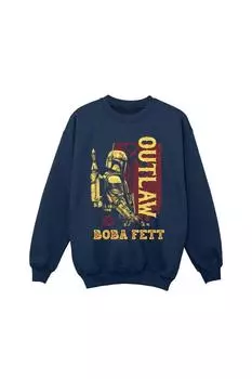 Толстовка Outlaw с потертостями The Book Of Boba Fett Star Wars, темно-синий