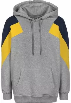 Толстовка OVERSIZE 3-TONE HOODY Urban Classics, серый/медовый/темно-синий