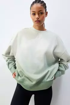 Толстовка oversize с эффектом градиента омбре и мягкой на ощупь удлиненной толстовкой Next, зеленый