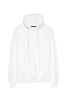 Толстовка Oversize с капюшоном цвета экрю QUZU