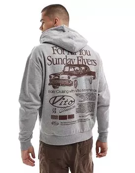 Толстовка oversize серого меланжевого цвета ASOS DESIGN