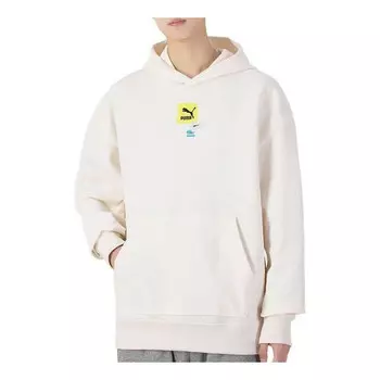 Толстовка oversize trend graphic logo hoodie 'white' Puma, белый