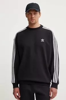 Толстовка оверсайз Adicolor с круглым вырезом adidas Originals, черный
