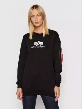 Толстовка оверсайз Alpha Industries, черный