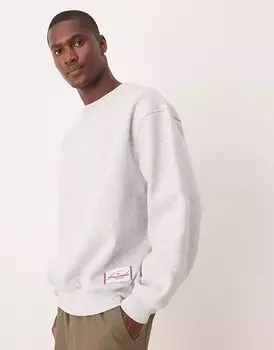 Толстовка оверсайз ASOS DESIGN с этикеткой серого меланжевого цвета