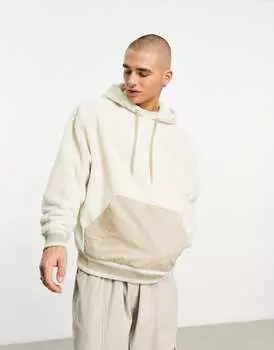 Толстовка оверсайз бежевого цвета с контрастным карманом ASOS DESIGN