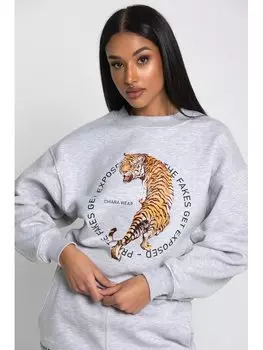 Толстовка оверсайз Chiara Wear, серый