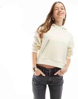 Толстовка оверсайз цвета экрю с удлиненной строчкой ASOS DESIGN