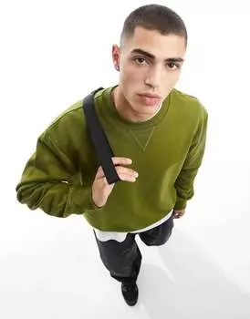 Толстовка оверсайз цвета хаки ASOS
