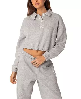 Толстовка оверсайз Edikted Осень, серый