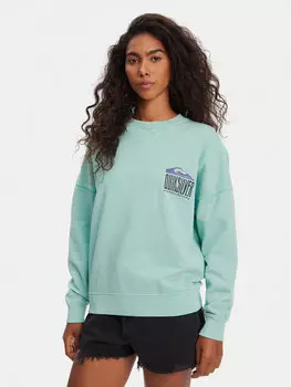 Толстовка оверсайз EQWFT03179 Quiksilver, бирюзовый