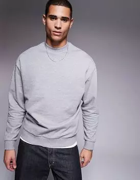 Толстовка оверсайз Essential серого меланжевого цвета ASOS DESIGN