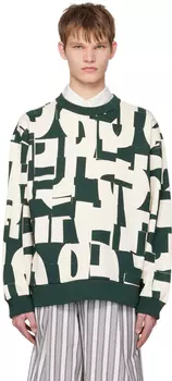 Толстовка оверсайз Green & Off-White Dries Van Noten