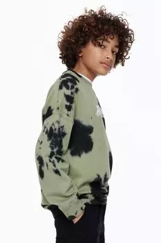 Толстовка оверсайз H&amp;M, зеленый хаки/stay epic