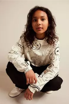 Толстовка оверсайз H&M, белый