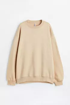 Толстовка оверсайз H&M, бежевый