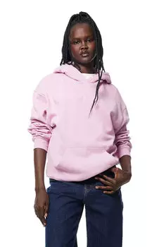 Толстовка женская H&M оверсайз с начесом, розовый