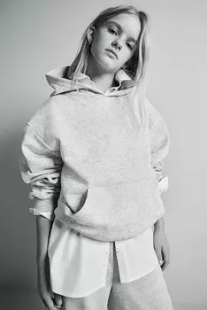 Толстовка оверсайз H&M, серый
