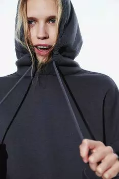 Толстовка оверсайз H&M, серый