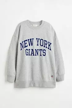 Толстовка оверсайз H&M, серый