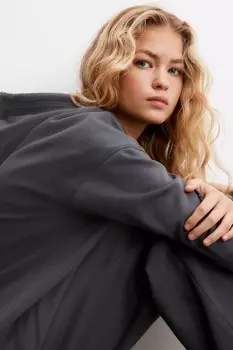 Толстовка оверсайз H&M, серый