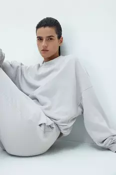 Толстовка оверсайз H&M, серый