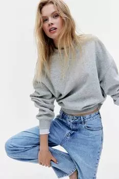 Толстовка оверсайз H&M, серый