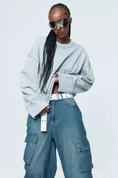 Толстовка оверсайз H&M, синий