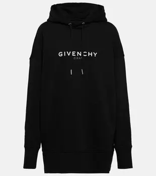 Толстовка оверсайз из хлопка с логотипом GIVENCHY, черный