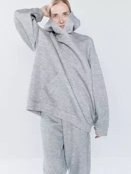 Толстовка оверсайз из кашемира Raey, серый