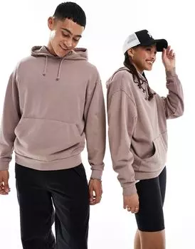 Толстовка оверсайз коричневого цвета с эффектом потертости ASOS DESIGN
