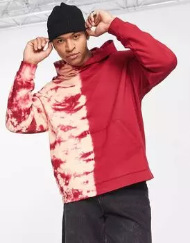 Толстовка оверсайз красного цвета с принтом ASOS