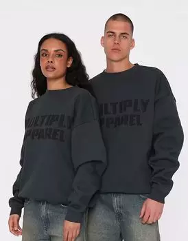 Толстовка оверсайз Multiply Apparel Resist черного цвета с графическим принтом
