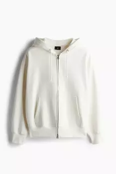 Толстовка оверсайз на молнии H&M, белый