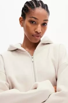 Толстовка оверсайз на молнии H&M, бежевый
