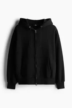 Толстовка оверсайз на молнии H&M, черный